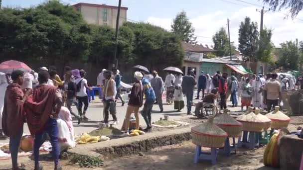 Etiyopya 2022 Deki Tabot Gününü Kutlayan Ritmine Göre Şarkı Söyleyen — Stok video
