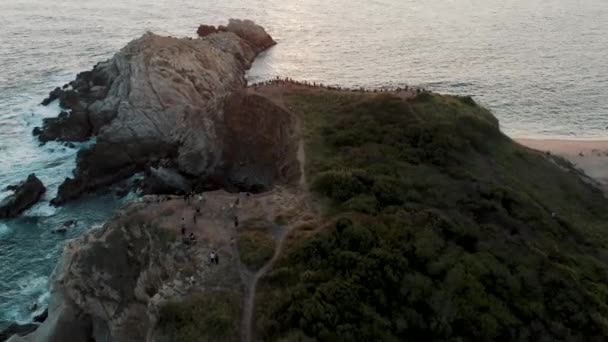 Turismo Por Acantilado Isla Mazunte México Plano Aéreo — Vídeo de stock