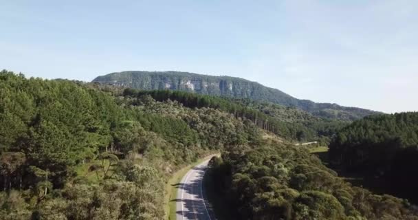 Drone Beelden Van Een Prachtig Landschap Natuur Boven Wegen — Stockvideo