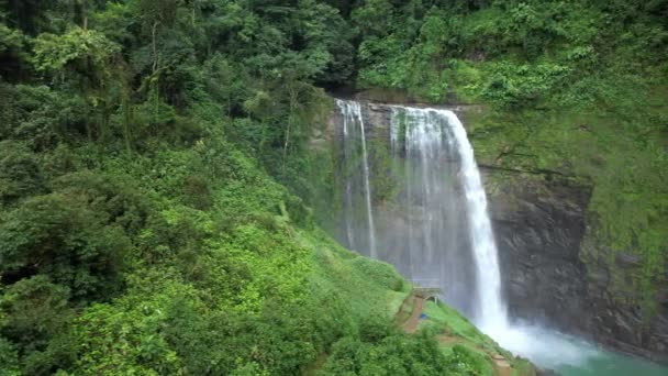 코스타리카 정글에 청록색 연못으로 듯흐르는 오른쪽 — 비디오