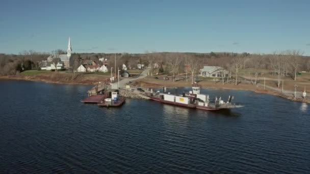 Letecký Pohled Quyon Ferry Řece Ottawě Nájezd Mezi Ontariem Quebecem — Stock video