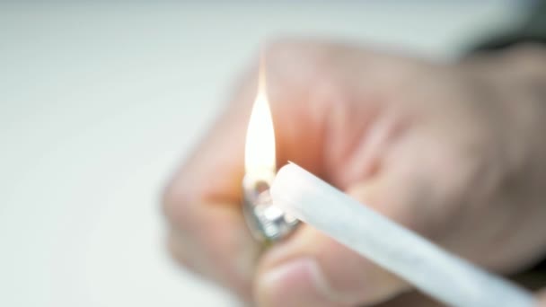 Σινγκ Τέλος Του Cbd Έλασης Τσιγάρων Κάνναβης Κοντινό Πλάνο — Αρχείο Βίντεο