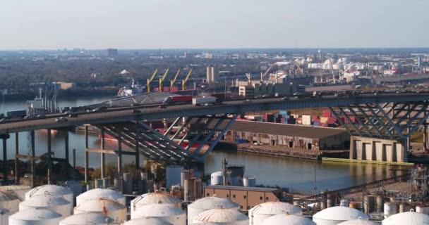 得克萨斯州休斯顿的化学和精炼厂空中 — 图库视频影像