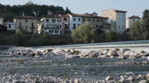 Řeka Serchio Lucce Itálie Mostu Ponte San Quirico Létě — Stock video