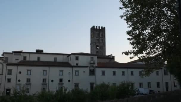 Staré Město Lucca Vrcholu Městské Hradby — Stock video