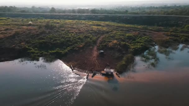 Low Tide Blue Artificial Lake Mae Ngat Somboon Green Trees — Stock Video