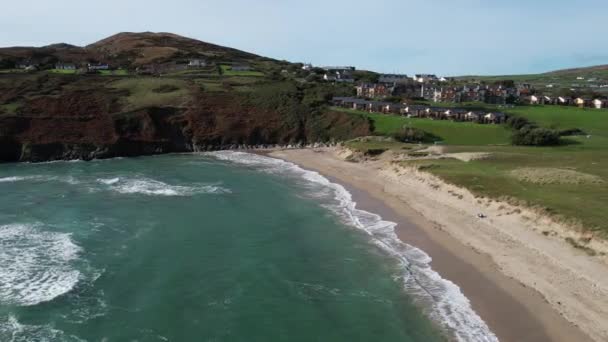 Vista Aérea Barleycove Beach Village Mizen Peninsula Ireland Sandy Shore — Vídeos de Stock