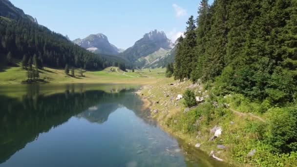Samtisersee Dağı Appenzell Sviçre Alpleri Hava Aracı Manzarası Bollenwee Yürüyüşü — Stok video