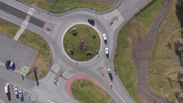 Rotunda Dia Ensolarado Hella Islândia Cima Para Baixo — Vídeo de Stock