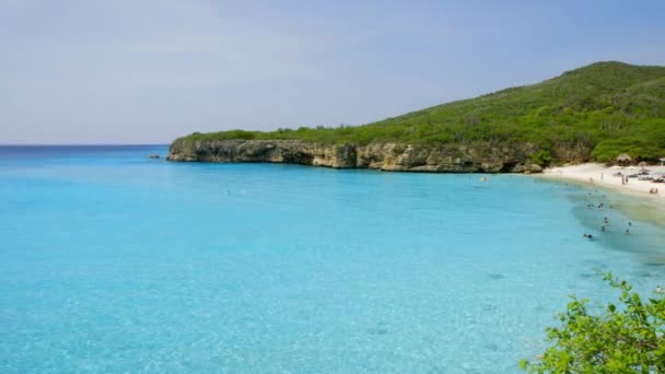 Kristallklart Vatten Den Vackra Och Tropiska Grote Knip Beach Den — Stockvideo