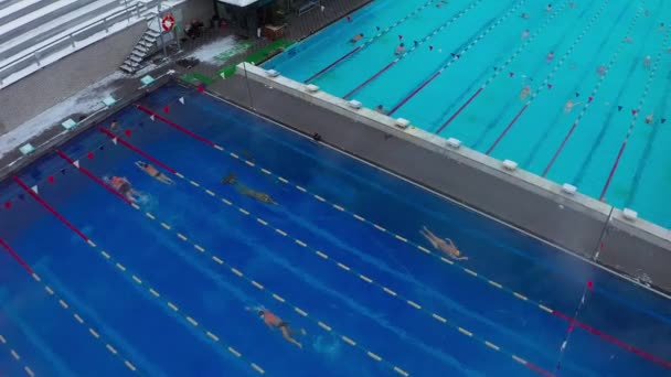 Tiro Aéreo Dron Piscina Moscú — Vídeo de stock