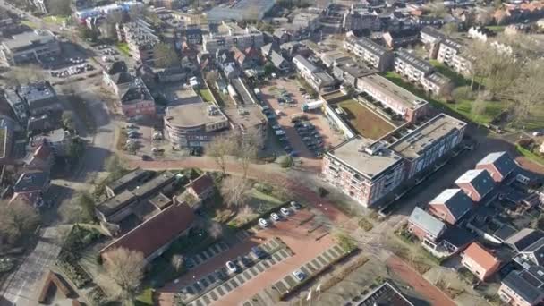 Jib Się Zajęty Parking Pięknej Dzielnicy Podmiejskiej — Wideo stockowe