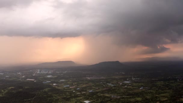 Monsun Landskap Runt Tamhini Ghat Maharashtra Indien Flygdrönare Skott — Stockvideo