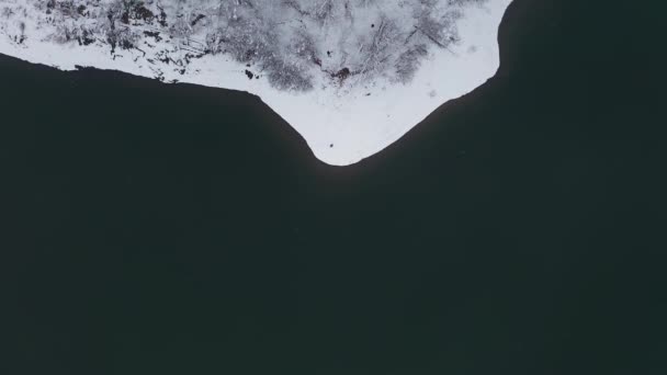 Photographer Taking Photo Snow Ice Lake — Stock Video