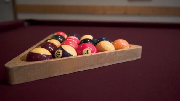 Triangle Billiard Balls Slow Motion — Stock Video