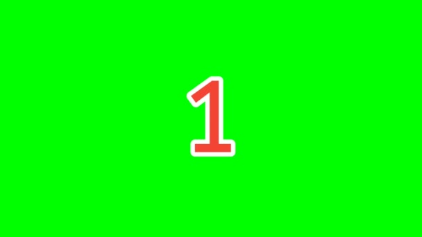 Number One Animation Green Screen Flat Design Cartoon Number Animated — Stock Video