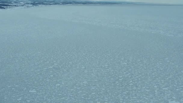 Повітряний Вал Над Льодовиком Морі Охотського Окопету Хоккайдо Доллі Форвард — стокове відео