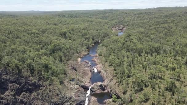 Wallaman Falls Stony Creek Lush Forest Het Girringun National Park — Stockvideo