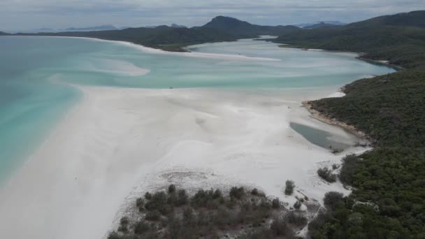 White Sand And Turquoise Waters Of Whitehaven Beach - WhitSunday Island Beach In QLD, Austrálie. - anténa