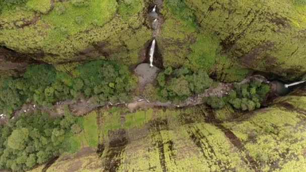 Hindistan Daki Tamhini Ghat Kayalıklarında Küçük Şelaleler — Stok video