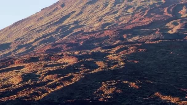 Lava Solidificada Las Laderas Del Volcán Del Teide Isla Tenerife — Vídeos de Stock