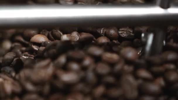 Proces Prażenia Ziaren Kawy Kawiarni — Wideo stockowe