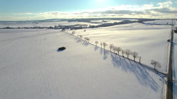 SvitavyからVendollへの雪景色の静かなドライブ — ストック動画