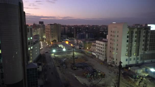 Panning Káhiře Egypt Západu Slunce — Stock video