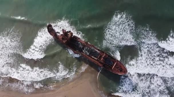 Dimitrios Naufrage Plage Valtaki Gythio Glyfada Péloponnèse Grèce — Video