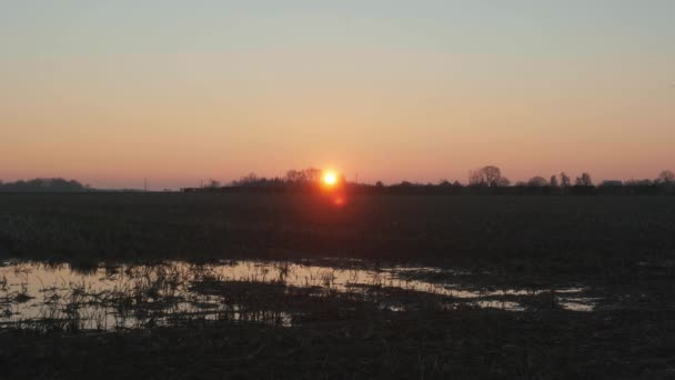 Cinemático Pintoresco Todavía Tiro Campo Durante Atardecer Campo Francés — Vídeos de Stock