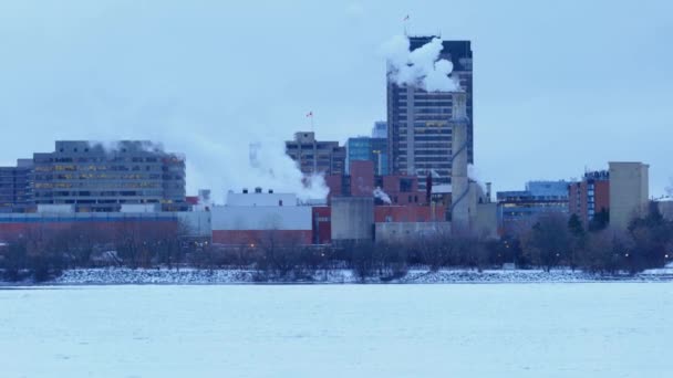 冬の日没時のカナダ オタワの4K景観都市撮影 — ストック動画