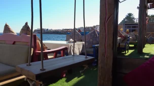 Café Playa Mar Rojo Dahab Sinai Egipto — Vídeo de stock