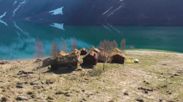 Début Printemps Apporte Lumière Soleil Dans Lac Éloigné Norvège Ressuscite — Video