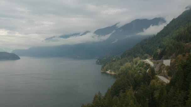 Pacific Coast Highway Boczna Droga Pochmurny Dzień — Wideo stockowe