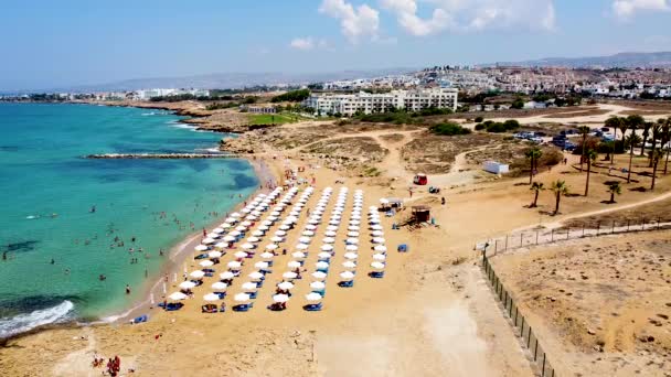 Bom Dia Praia Vênus Chipre Perto Pafos — Vídeo de Stock