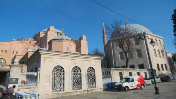 Зовнішній Постріл Святої Хагії Софії Офіційно Відомої Велика Мечеть Святої — стокове відео