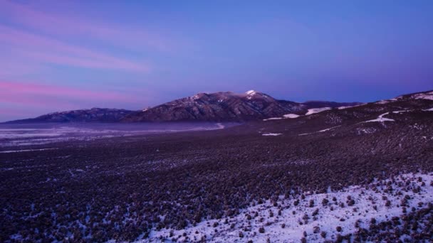 Colorful Sunset Aerial Drone Shot Wheeler Peak New Mexico — Stock Video