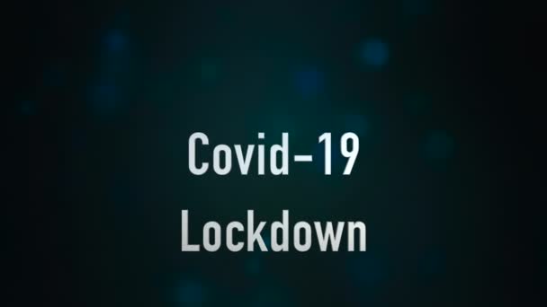 Название Белым Написанием Анимационным Фоном Covid Lockdown — стоковое видео