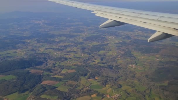 Voando Sobre Galiza Avião — Vídeo de Stock