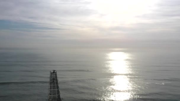 Glistening Waters Calm Sea Con Jacksonville Beach Pier Florida Usa — Video Stock