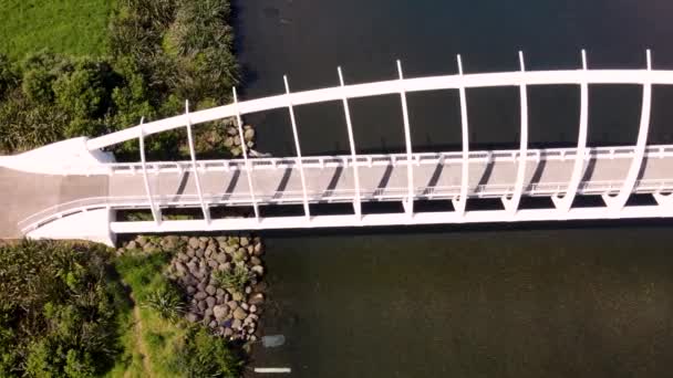 Blick Von Oben Auf Die Rewa Rewa Brücke Über Den — Stockvideo