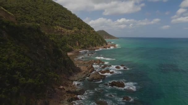 Rotsachtige Kust Van Zuid Australië Drone Dolly Tilt Omhoog Schot — Stockvideo