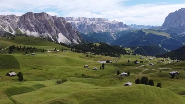 Güney Tyrol Daki Seceda Val Gardena Vadisi Talyan Alpleri Dolomitler — Stok video