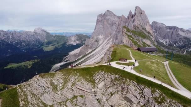 Prachtige Antenne Drone Uitzicht Italiaanse Alpen — Stockvideo