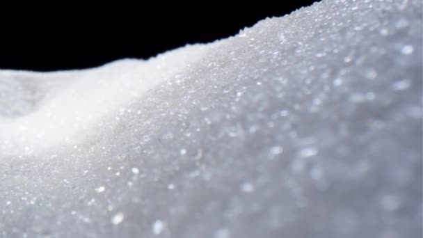 Macro Tracking Closeup Shot Mountains White Sugar — Stock Video