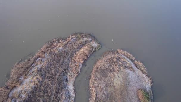 Zooming View Lake Small River Danii Skandynawia Boom Shot — Wideo stockowe
