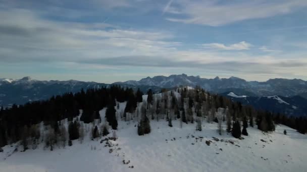 Вид Воздуха Австрийские Альпы — стоковое видео