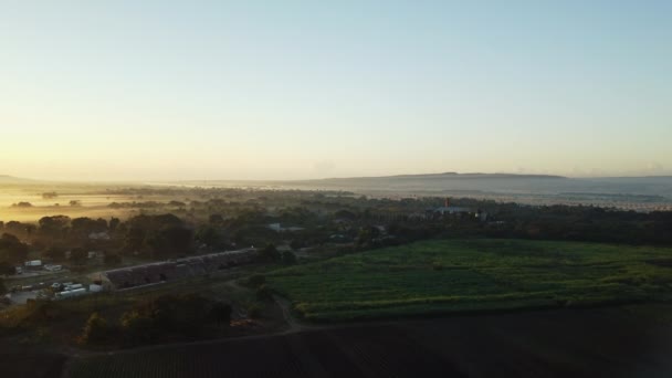 Fotografia Aérea Uma Fazenda Nascer Sol Segundo Plano Jamaica — Vídeo de Stock