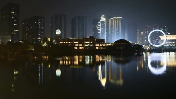 南京郊区新开发的夜生活和住宅区 — 图库视频影像