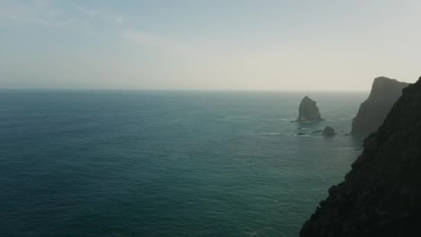 Scogliere Oceaniche Selvagge Ponta Loureno Madeira Con Luce Solare Mattutina — Video Stock